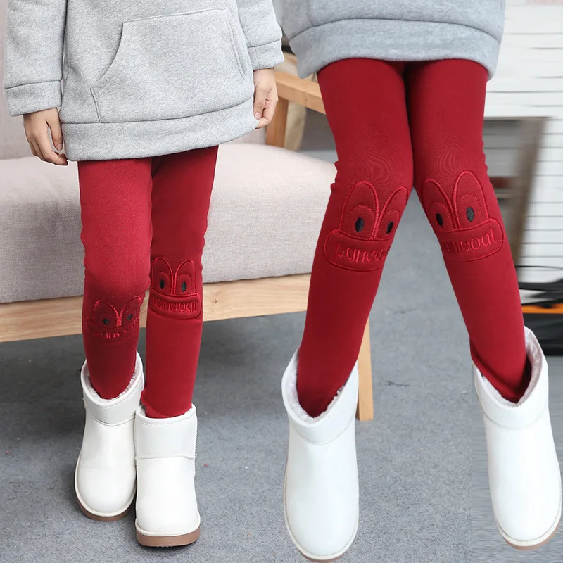 Cyjmydch теплые Зимние штаны для девочек карандаш Брюки для девочек Вышивка Обувь для девочек Детские леггинсы брюки детские леггинсы детская