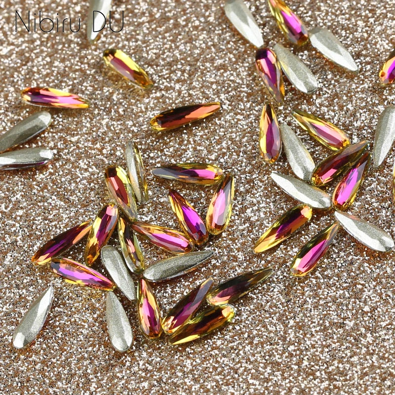 

Drop Shape Nail Rhinestones 20pack/pcs Glass Colorful Crystal Stones For Nails Art Decorations