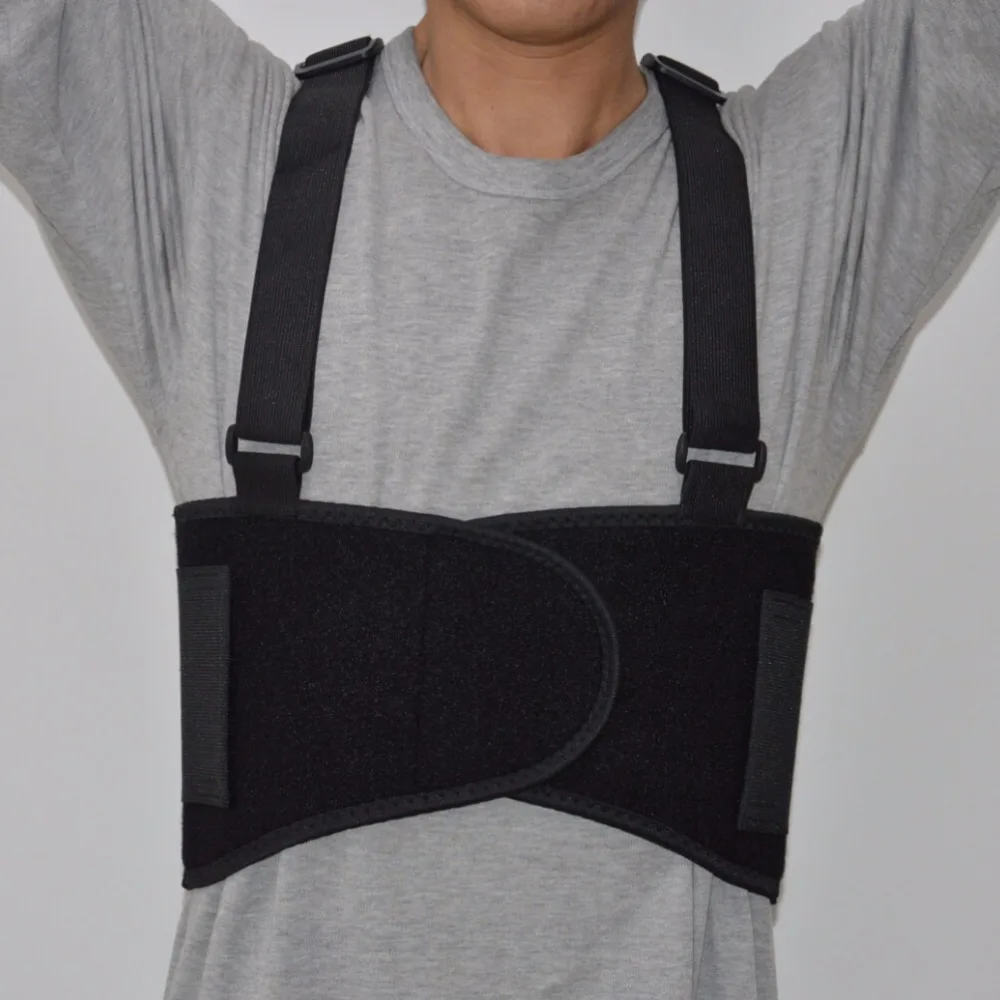 Posture Corrector Male Pain Belt Heavy Lift Work Back Support Brace Shoulder Straps Lumbar