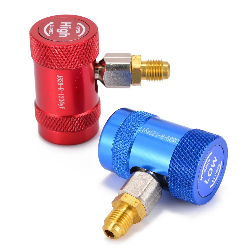 

2pcs R1234yf Quick Coupler Mayitr A/C Adjustable Quick Connector Adapter For Auto Air Conditioning Tool