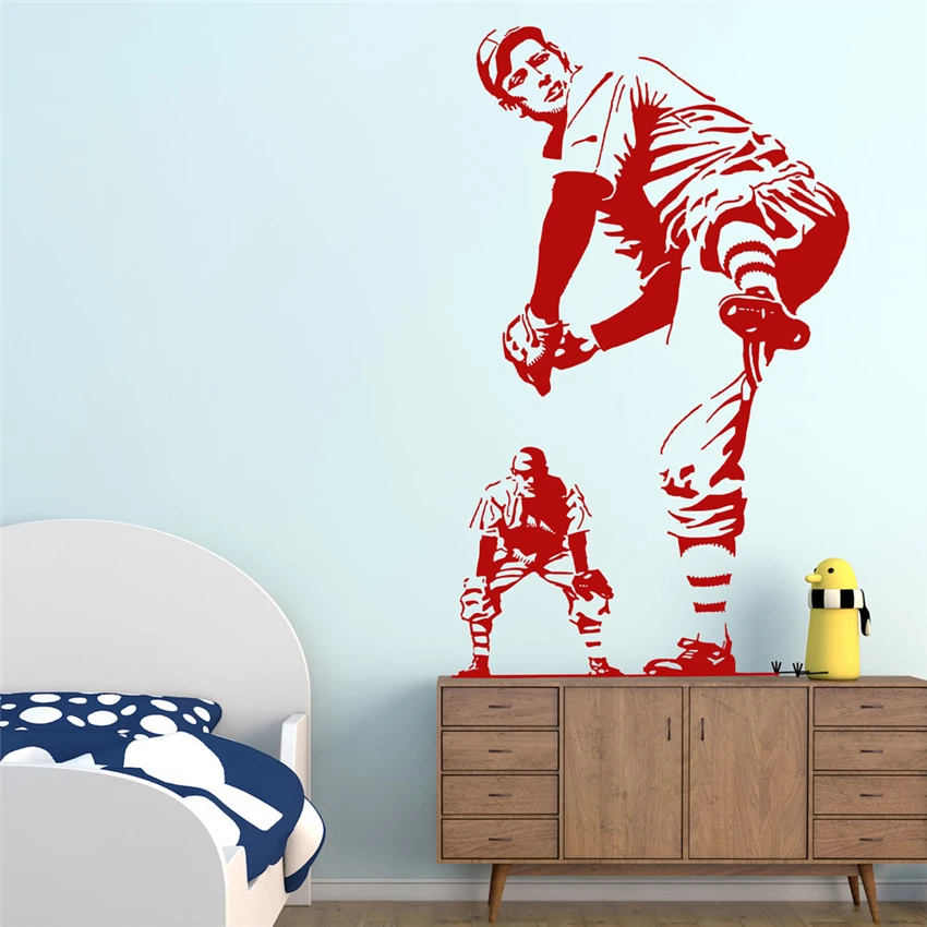 Baseball Wall Sticker Games Sports Bedroom Gym Home Decor Modern Design