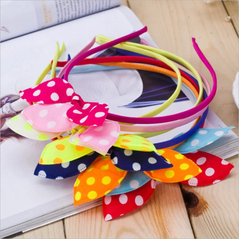 new-polka-dots-bows-hairband-fashion-headwraps-handmade-kids-hair-accessories-rabbit-ear-girls-baby-hair-hoop-bands