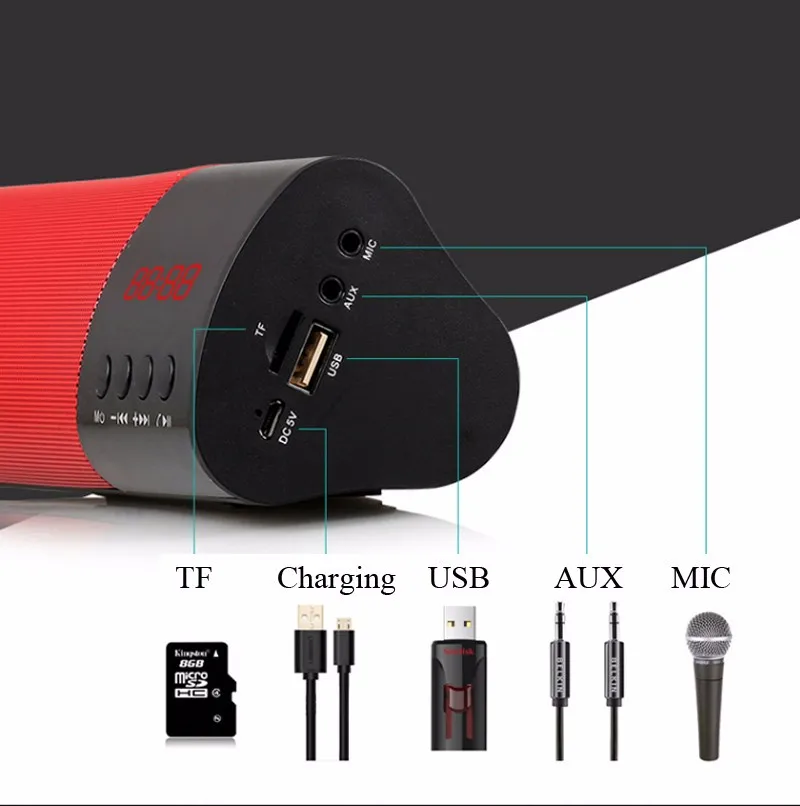

Wireless Bluetooth Speaker 1800mAh Stereo 3D Surround Sound Box TF AUX USB FM Radio for Phone PC Tablet Newest Wireless Speaker