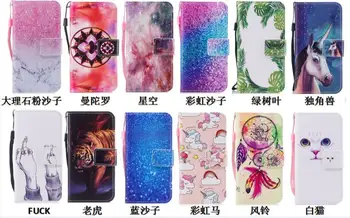 

50pcs/lot painted animal horse tiger cat stars Mandala case For iPhone X/8/8plus/ 7 7 Plus 5 6 6 plus,wallet flip cover