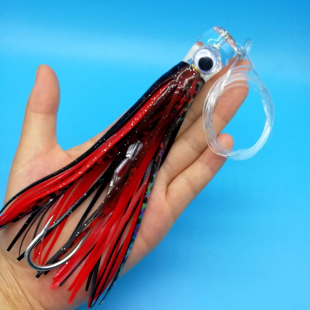 Cabeça de Polvo Isca de Pesca Hoofish Lote Grande Biônico Isca 42g 110g Cores Sul Óleo Barco Pesca Atum Enfrentar 6 Pçs - 4 de polvo isca 42g 110g 6 cores