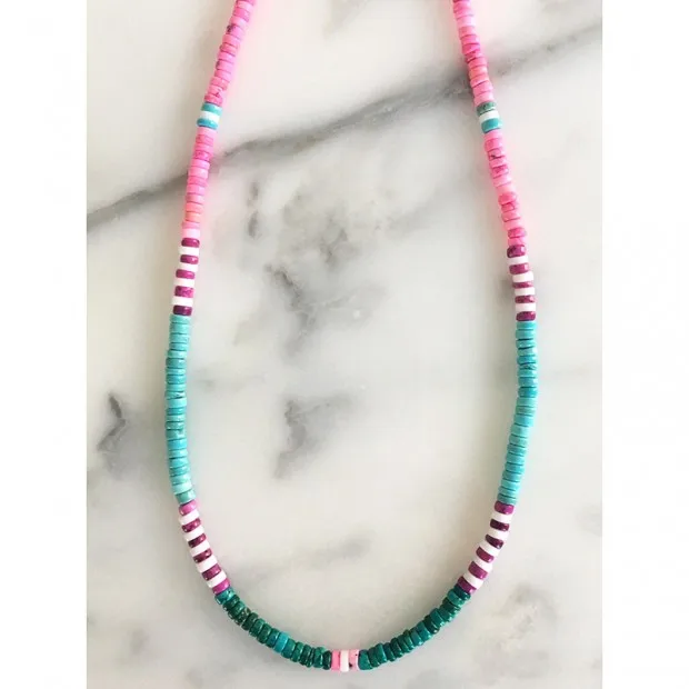 Цветное ожерелье vsco для девочек Heishi, Африканское виниловое ожерелье с бусинами, большая застежка, женское ожерелье, богемное колье в стиле бохо