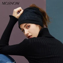 Зимние шапочки конский хвост с сеткой и стразы шапка с цветком для женщин Элегантные вязаные шапки женская уличная теплая шапка Skullies