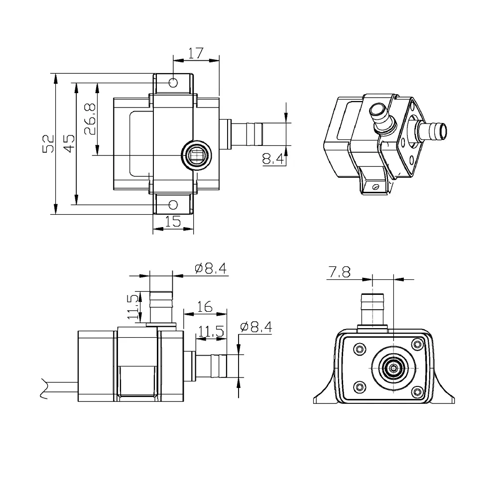 DC12V 4 2 W мини бесколлекторный погружной водяной насос для аквариума фонтана