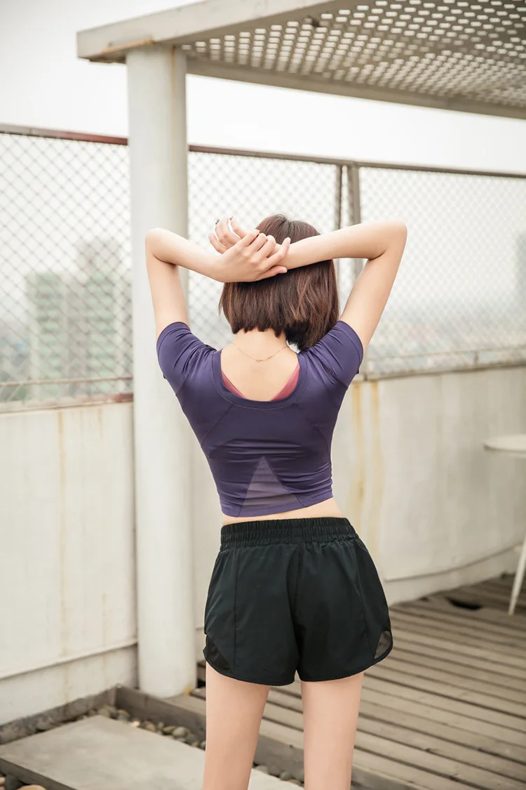 Женские шорты для йоги с высокой талией 2 в 1, сексуальные шорты спортивные для бега, фитнес короткая юбка, женская одежда для йоги, спортивная одежда