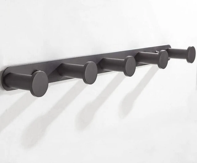 Classic 304 Stainless Steel Matt Black Coat Racks Towel Hook Round Base Robe Hook Wall Mounted Bathroom Accessories BL123