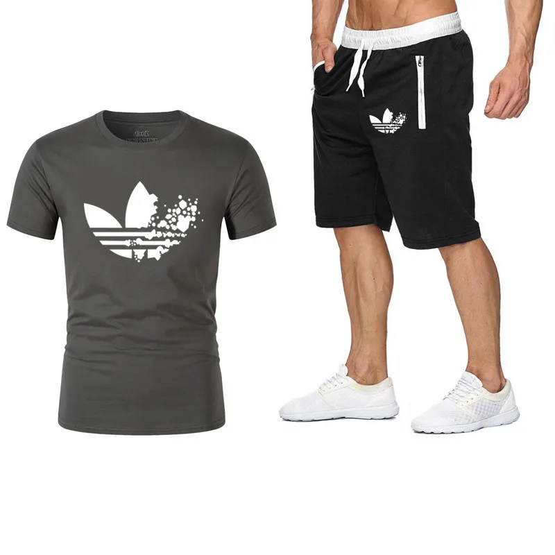 

2019 new men's suit beach shorts men's / women's brand clothing two-piece shorts sportswear fashion casual suit hot LOGO