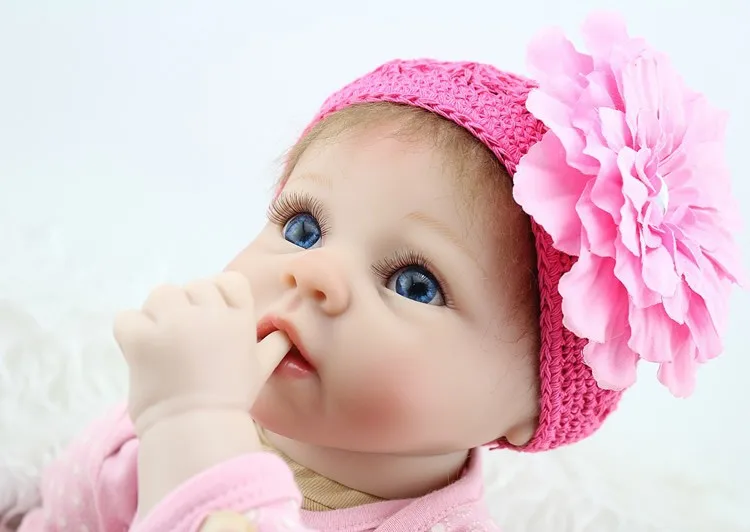 

Fashion 22" Reborn baby dolls girls toy silicone vinyl newborn lifelike baby mohair handmade