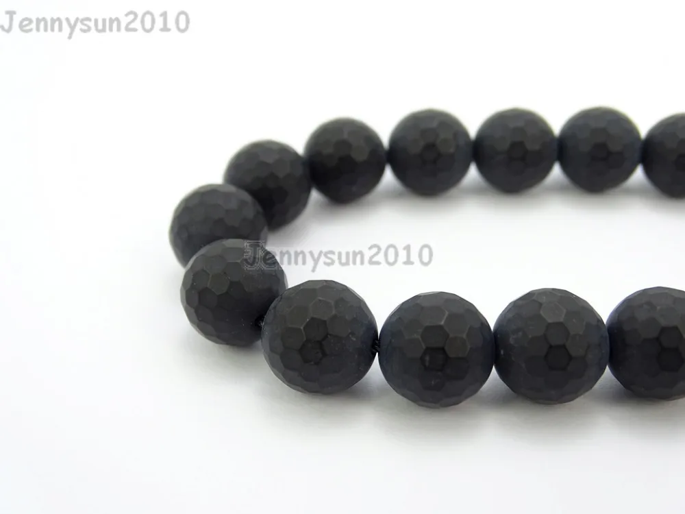 Natural Black Onyx Agate Faceted Teardrop Loose Beads For Jewelry Making 15" 