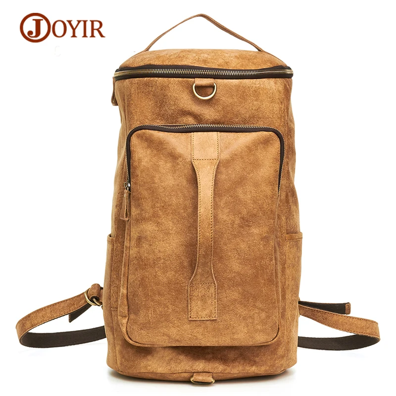 

JOYIR Genuine Leather Backpack Men Vintage Zipper Men's Bags Backpack Male Backpack Functional Bag Male Luggage Travel Bags