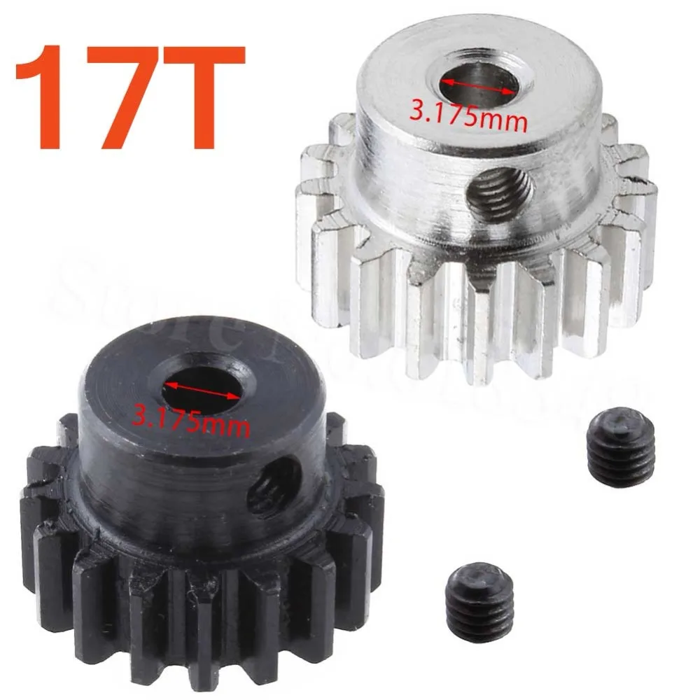 Metal Motor Pinion Gear 17T 3.175mm Hole 0088 For WLtoys 12428 12423 1/