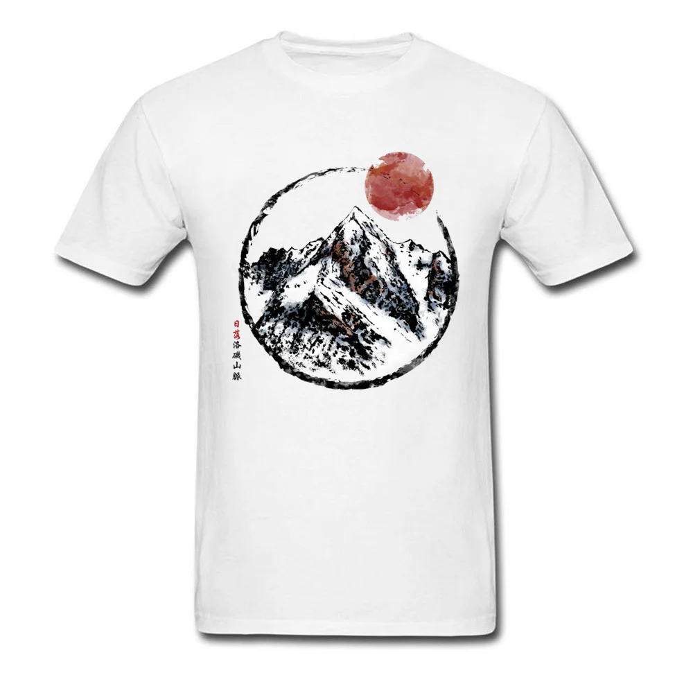 Short Sleeve Tees Crewneck Cotton Fabric Men Top T-shirts Sunset in Rocky Mountain 3D Printed Tees New Coming Drop Shipping Sunset in Rocky Mountain white