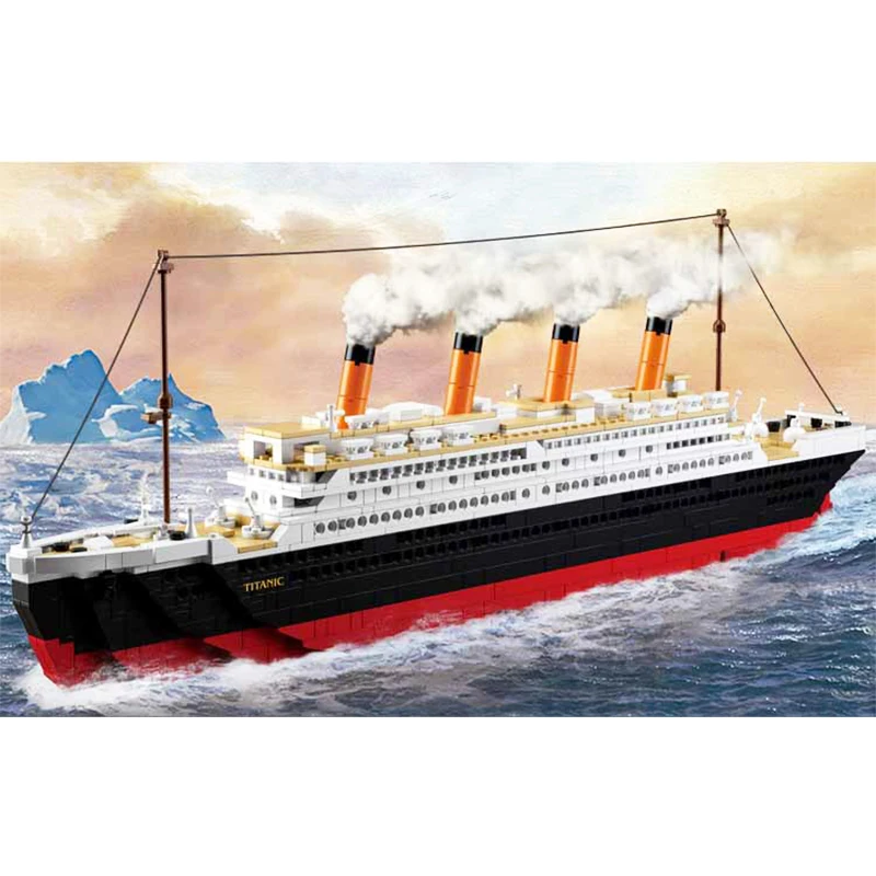 

1021pcs Compatible Legoings Titanic RMS Boat Ship City 3D Bricks Educational Model 0577 Building Blocks Toys For Children Gift