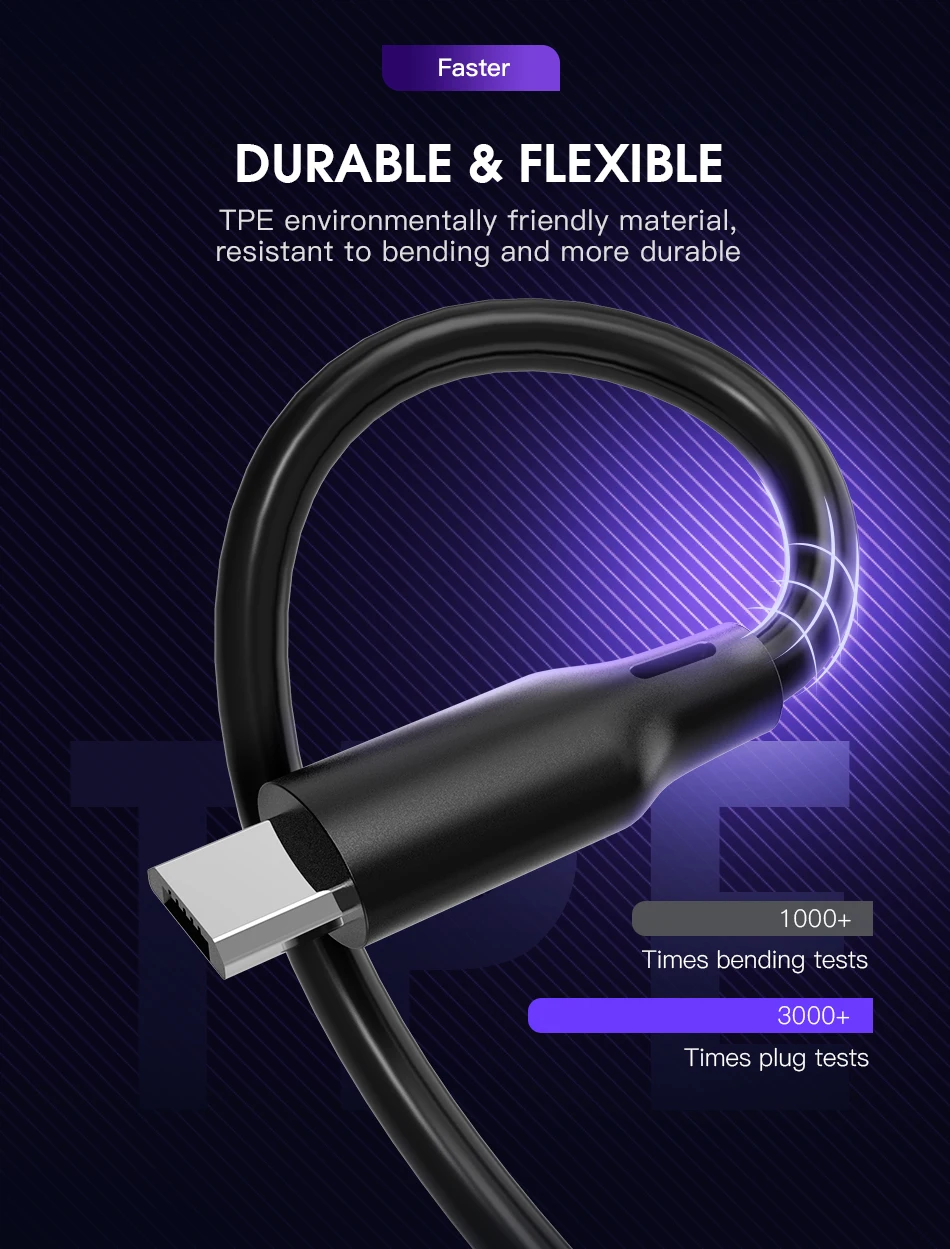 !ACCEZZ USB Data Cable For Android Micro USB For Samsung Galaxy S6 S7 Edge Xiaomi Redmi Huawei Phone Charging Long Cable Charger 3M(7)