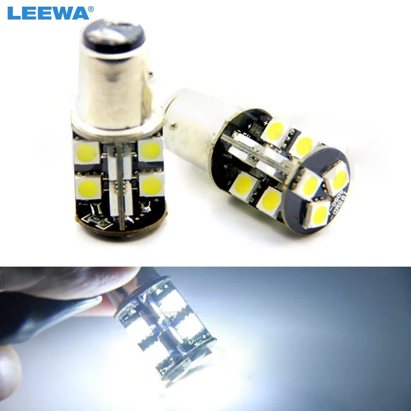 Leewa 10 шт. белый BAY15D/1157 P21W Canbus 5050SMD 19 светодиодов Автомобильные светодиодные лампы стоп # CA4709