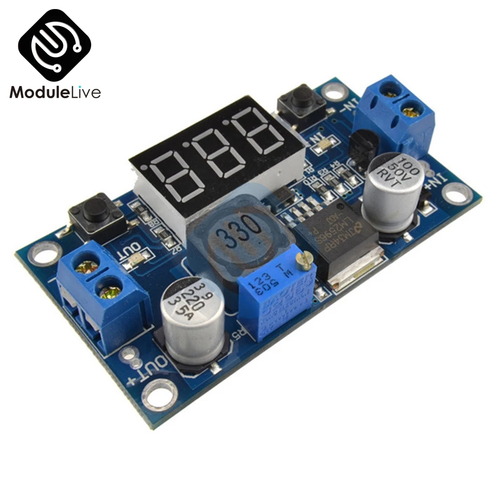 

DC-DC Buck Step Down Module LM2596 DC/DC 4.0~40V to 1.25-37V Adjustable Voltage Regulator With LED Voltmeter