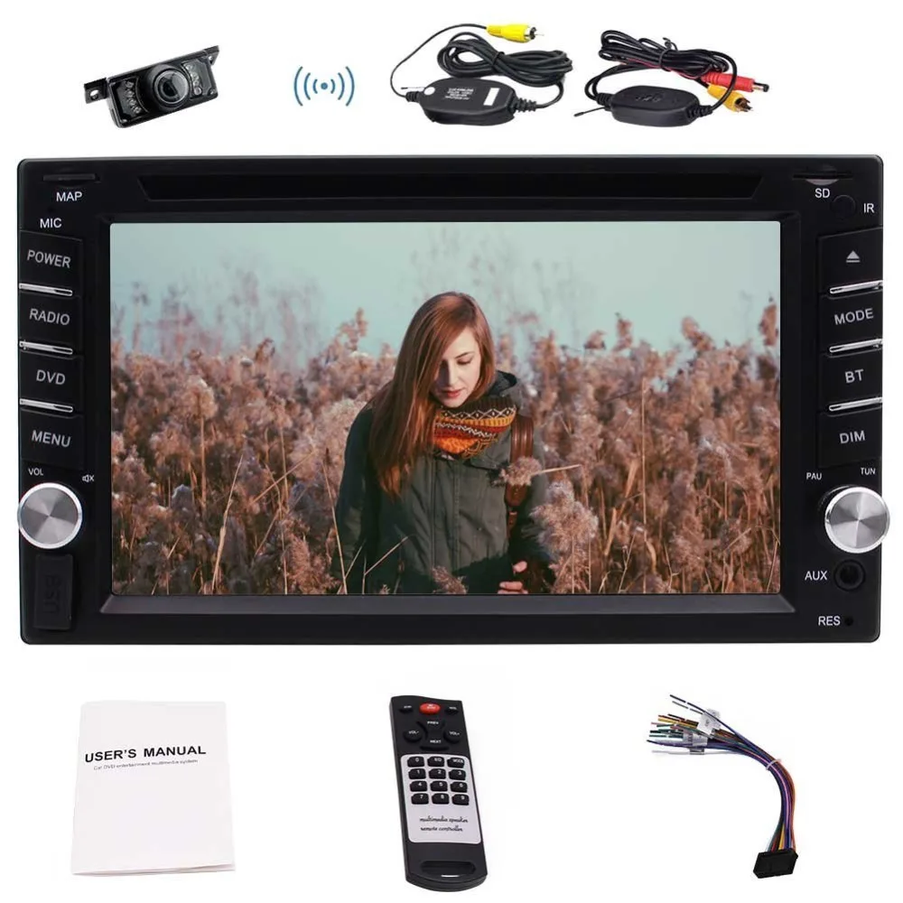 Wireless Back Camera 6 2 Double 2 Din In Dash font b Car b font DVD
