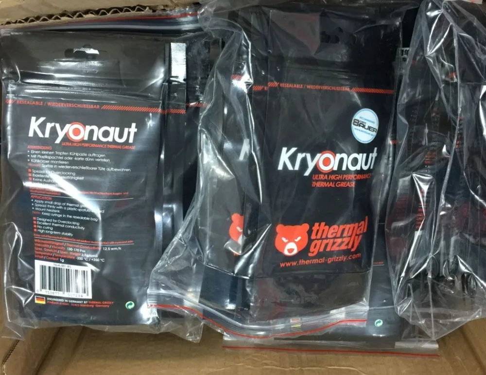 Термальный вентилятор Grizzly Kryonaut 1G 11CPU AMD Intel теплоотвод термопаста охлаждение