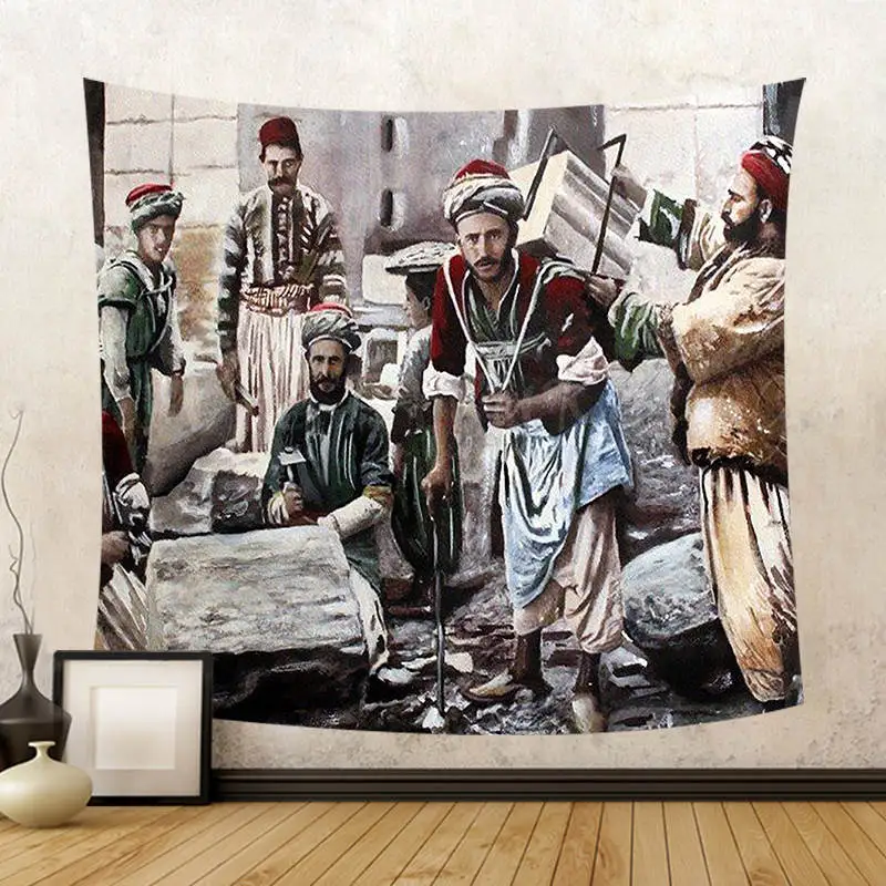 

Watercolor Oil Painting Children Wall Hanging Tapestry Dancing Watermelan Beach Towel Ethnic Yoga Mat Living Room Office Decor