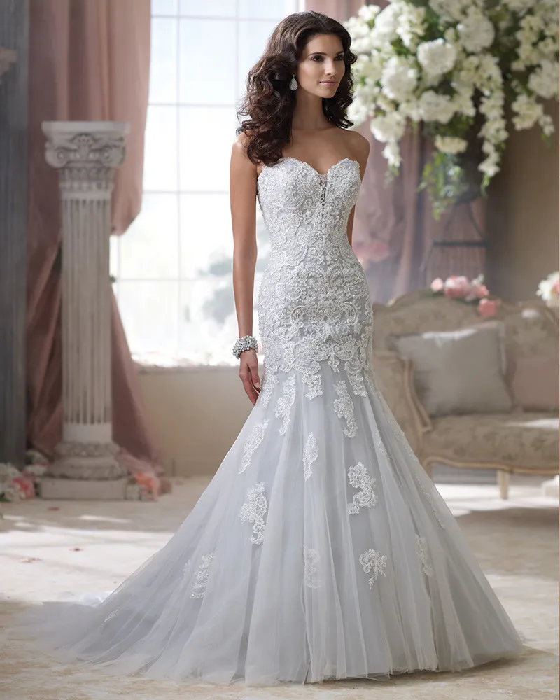Chapel train off shoulder princess wedding dress mermaid