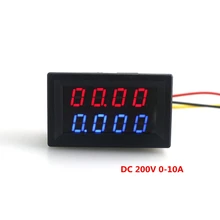DC 0-200V/10A Voltmeter Ammeter Red Blue LED Voltage Current Tester Meter