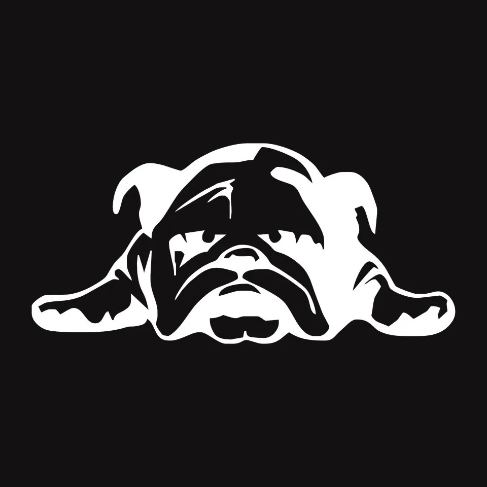 1123 cm Car Stickers ENGLISH BULLDOG TIRED PUPPY DOG pattern car window car body decal BlackSilverLaser Stickers (8)