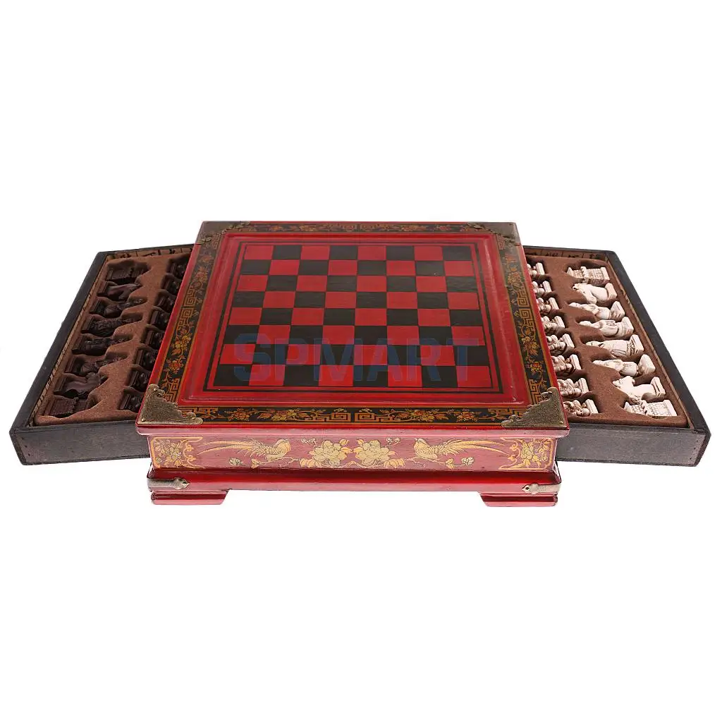 

MagiDeal Wooden Chinese Chess Board Table Games Set Novelty Gift Collectibles for Intellectual Development Entertainment Toy