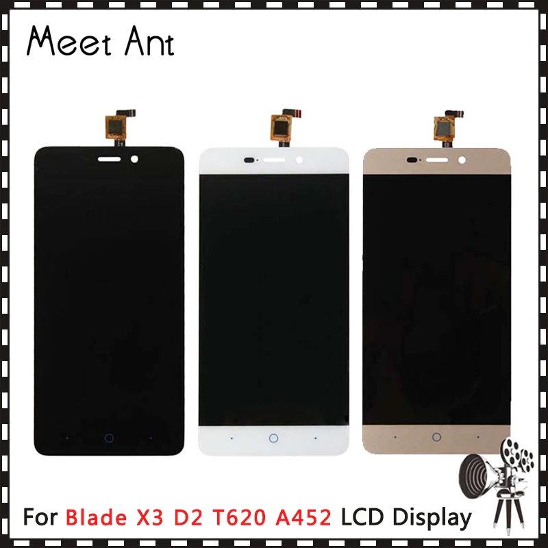 Высокое Качество 5 0 ''для ZTE Blade X3 D2 T620 A452 ЖК-экран с кодирующий преобразователь