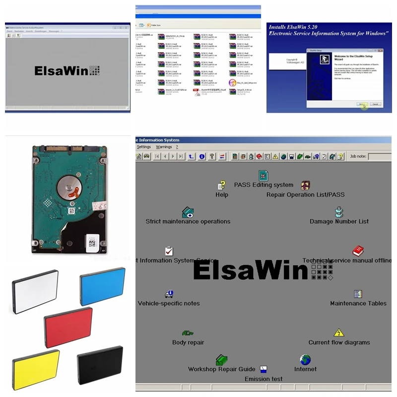 Высокое качество ElsaWin 6,0 авто ремонт программного обеспечения elsawin 5,3 Elsa Win 5,2 HDD жесткий диск диагностики профессиональный инструмент для автомобилей/грузовиков