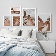 Desert Weathered Stone Nature Landscape Nordic Posters And Prints Wall Art Canvas Painting Wall Pictures For Living Room Decor
