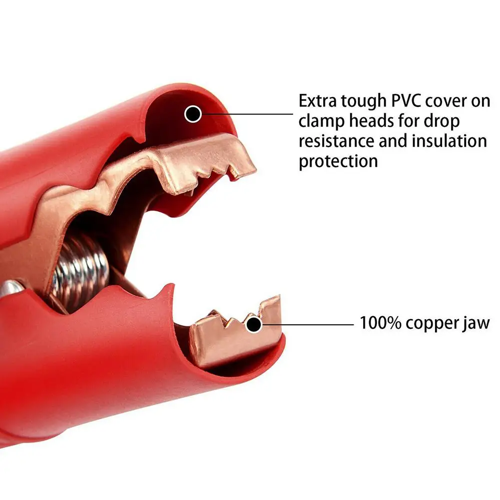 Adeeing 10 шт. металлические зажимы для автомобильных аккумуляторов Аллигатор испытательные зажимы 100A 90 мм(5 шт. красный+ 5 шт. черный