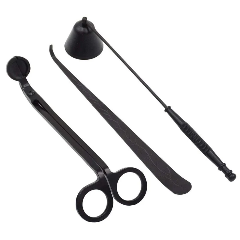 

Candle Snuffer Three-Piece Set With Candle Mask Scissors And Drawhook For Candle Accessories