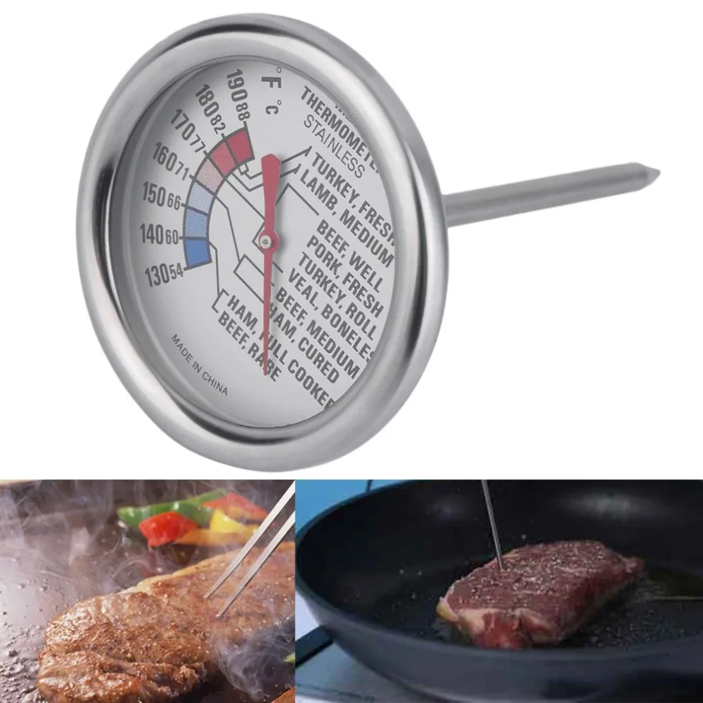 

Universal Kitchen Meat Thermometer Food Thermometer Stainless Barbecue Steel Food Cooking BBQ Steak Probe Measure Tool