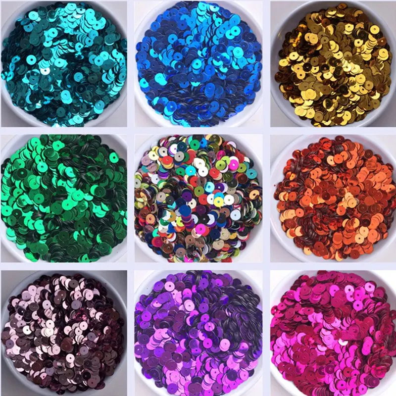 

6mm 2400pcs Round Loose Blue Sequins for Crafts Paillette Sewing Garment Bags Shoes DIY Accessories Sparkles Flat Sequin