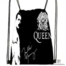 Пользовательские queen группа Drawstring Рюкзак Мешок Милый Рюкзак Дети портфель(черный назад) 31x40 см#180611-01-05