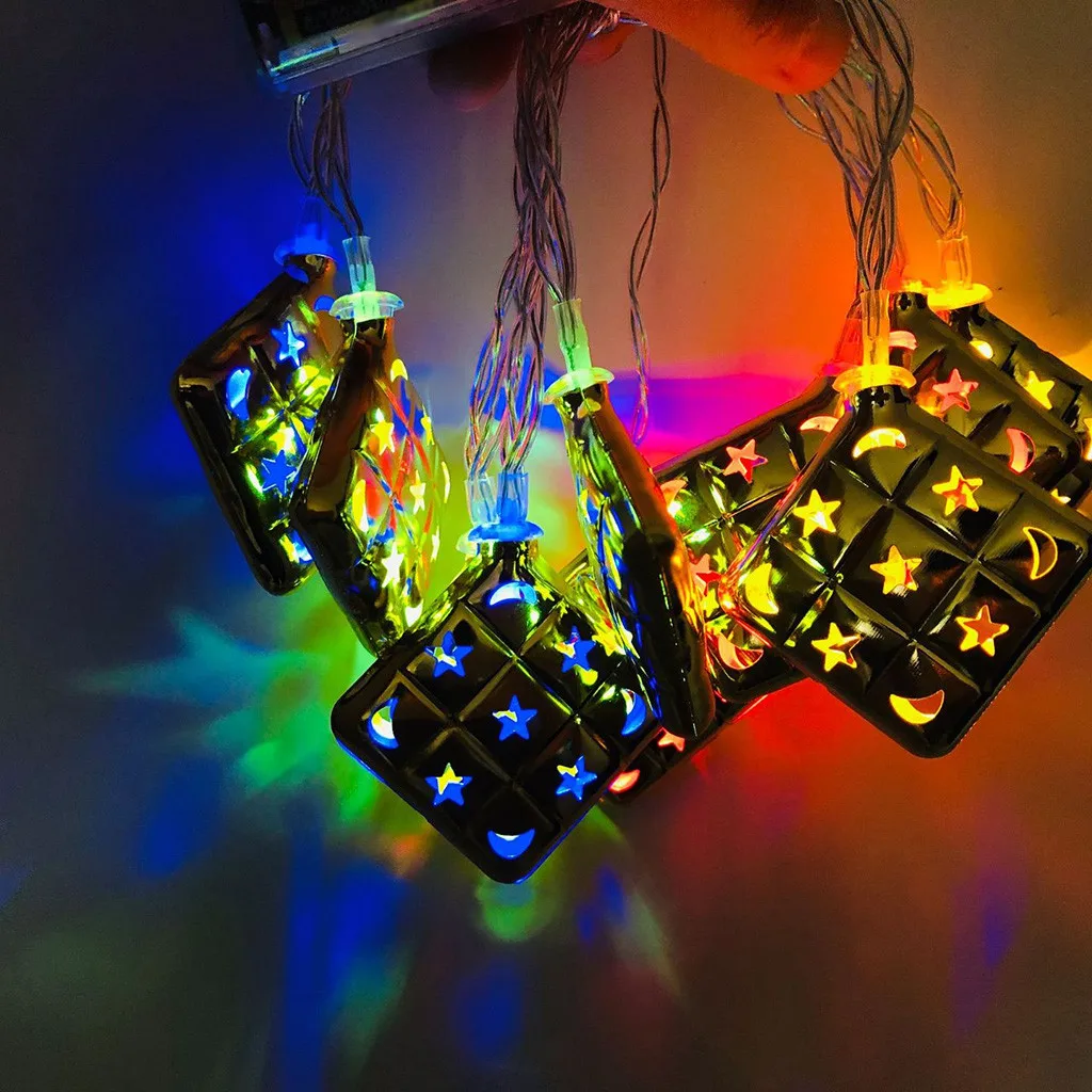 

Exquisite household items Ramadan Festival Wrought Iron LED Malay Brown Light String Decorative Lights convenient product