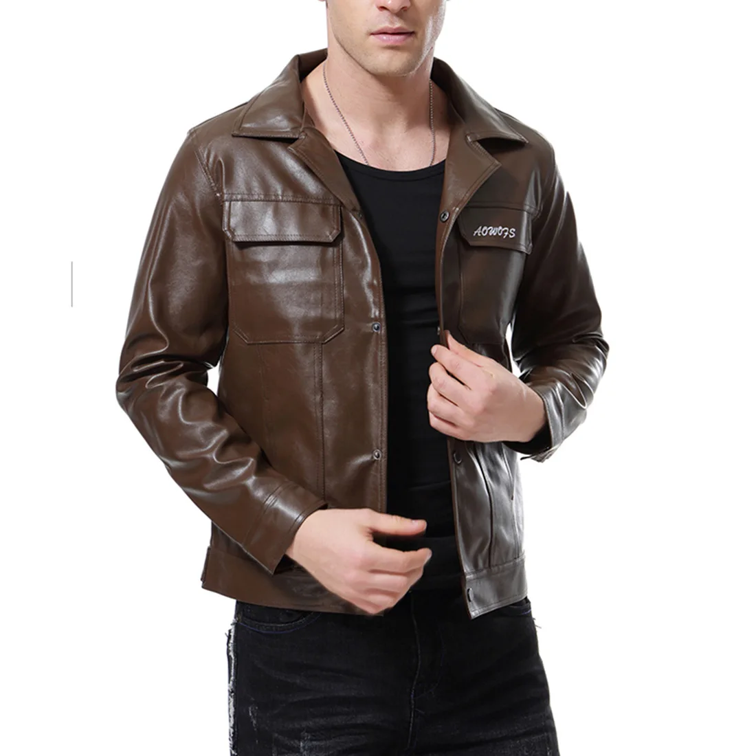 2019 Autumn And Winter New Large Size Men's Casual Jacket Europe And Motorcycle Leather Jacket Men's Jacket D105