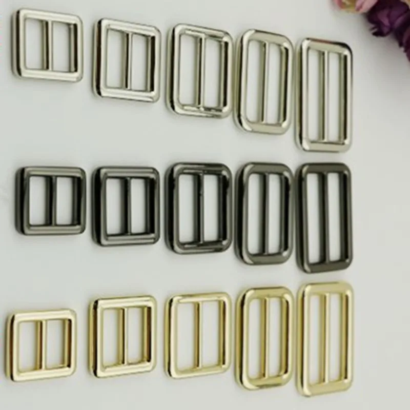 

20pcs Metal Buckle Tri-ring Adjustable Slider Rectangle Ring for Bag Backpack Webbing Straps DIY16MM 20MM 25MM 32MM 38MM