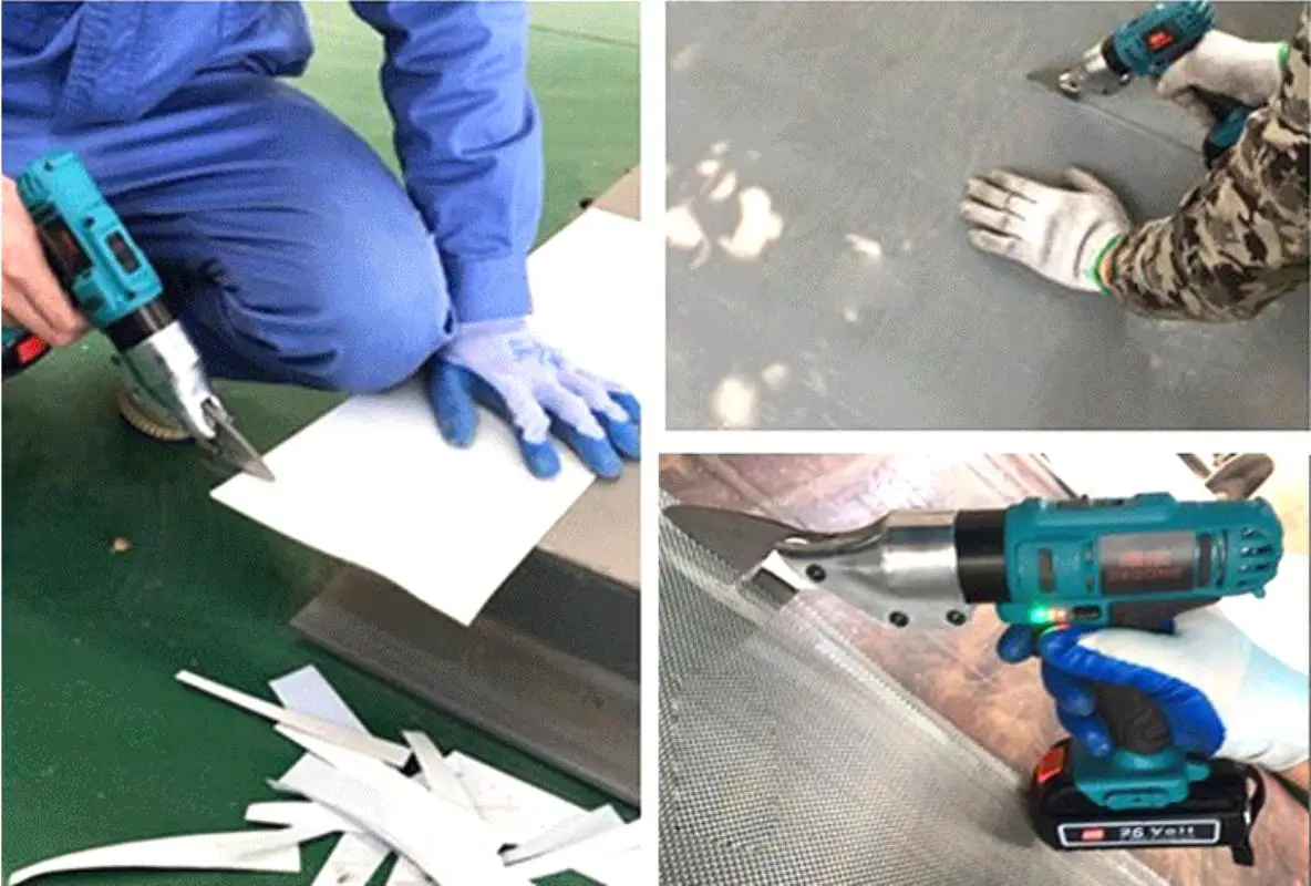 26V Li-ion Cordless Electric Scissor Metal Sheet Shear Cutter Scissors Rechargeable 2 Battery Rotating Head Power Tool