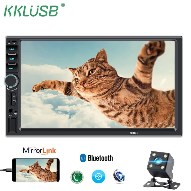 

2DIN Car Radio CocheRecorder Android Mirror Link 7018B Touch Screen Car Audio Autoradio Rear View Camera MultimediaMP5 Player