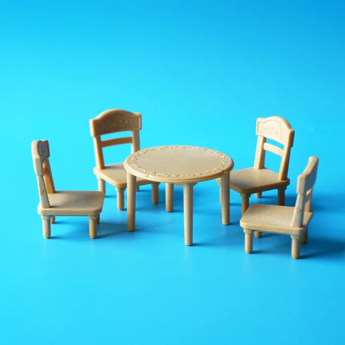 

Sylvanian Family of mini room furniture desk and 4 chairs Child Toys gift