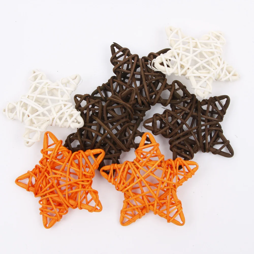 

10PCS 6CM Star Sepak Takraw DIY Rattan Ball Christmas Birthday Party&Home Wedding Party Ornaments Decoration Supplies Kids Gifts
