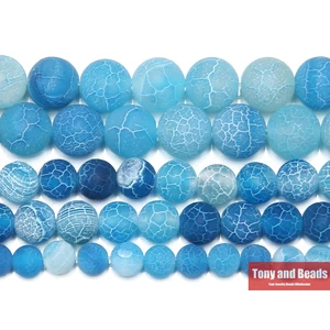 Бесплатная доставка натуральный камень Мороз Краб синий Агаты круглые свободные бусины 6 8 10 12 мм выберите размер для изготовления ювелирных изделий - изображение