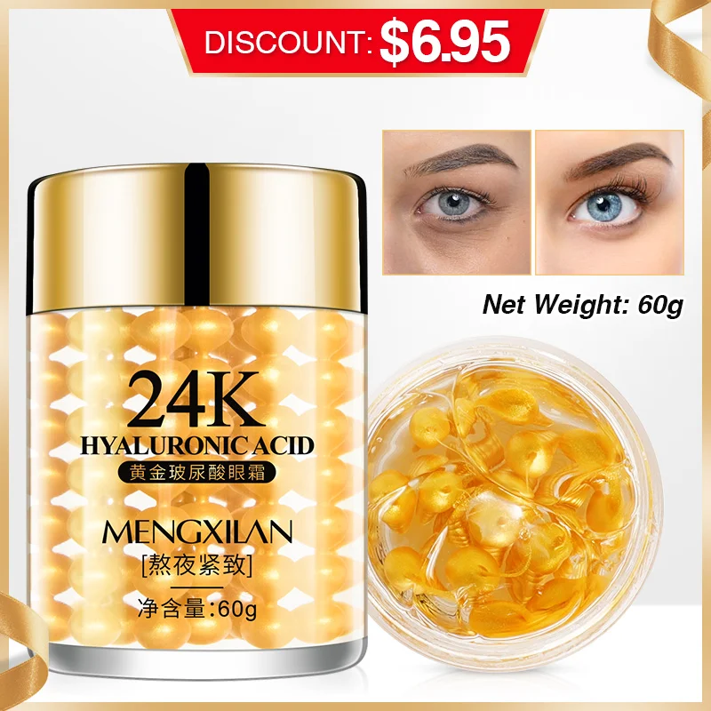 

MENGXILAN Gold Eye Cream Collagen Anti Wrinkle Dark Circles Remover Eye Bag Repair Eye Skin Care Whitening Moisturizing Cream