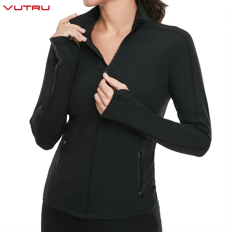 Sport Shirt Fitness Woman Yoga Jacket Zipper Long Sleeve Jackets Tops