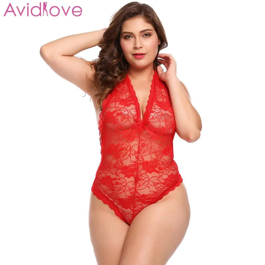 Avidlove Женское боди больших размеров сексуальные костюмы Тедди цельное нижнее